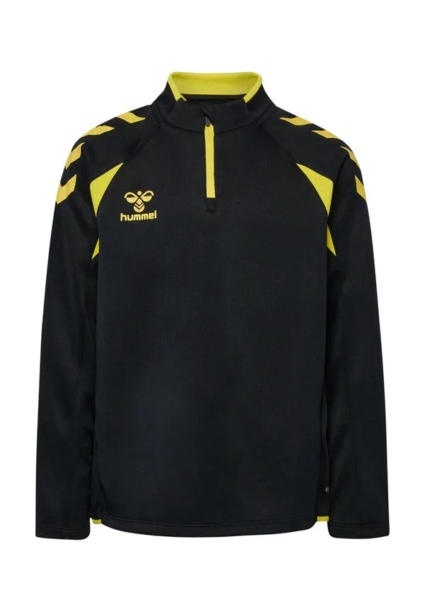 2.0 топ с длинными рукавами и молнией до середины груди Hummel, Black Blazing Yellow