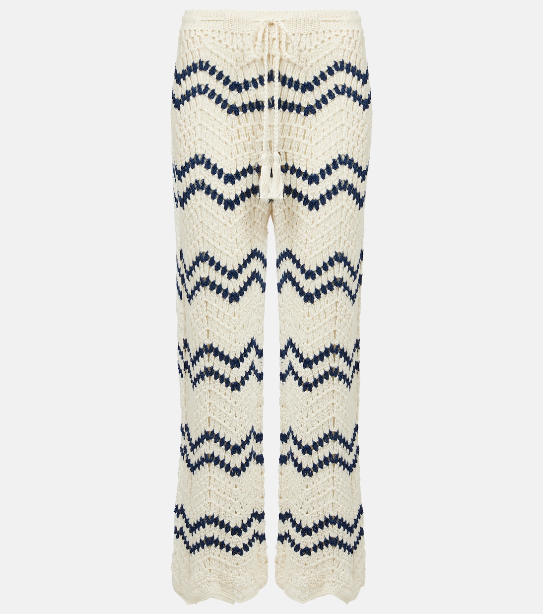 

Широкие штаны из хлопка для вязания крючком Nautical Anna Kosturova, Navy Cream