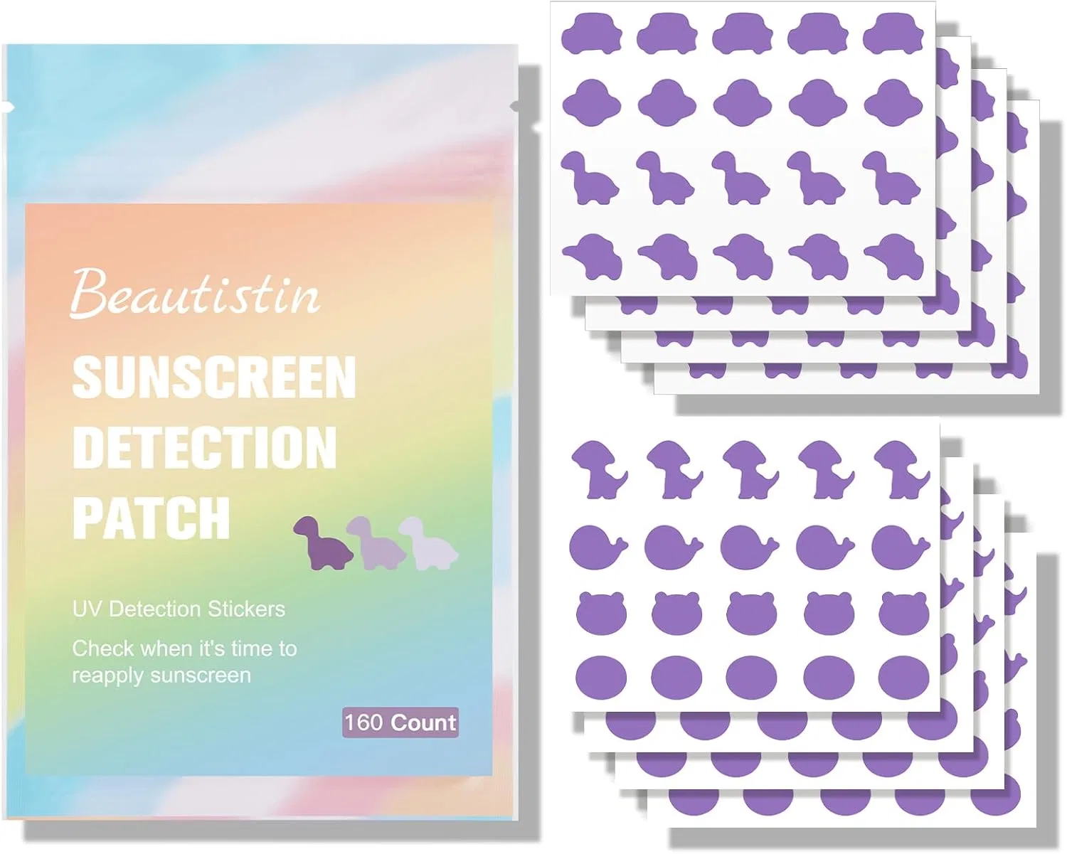 UV-стикеры для определения защиты от солнца Beautistв 160 шт Beautistin