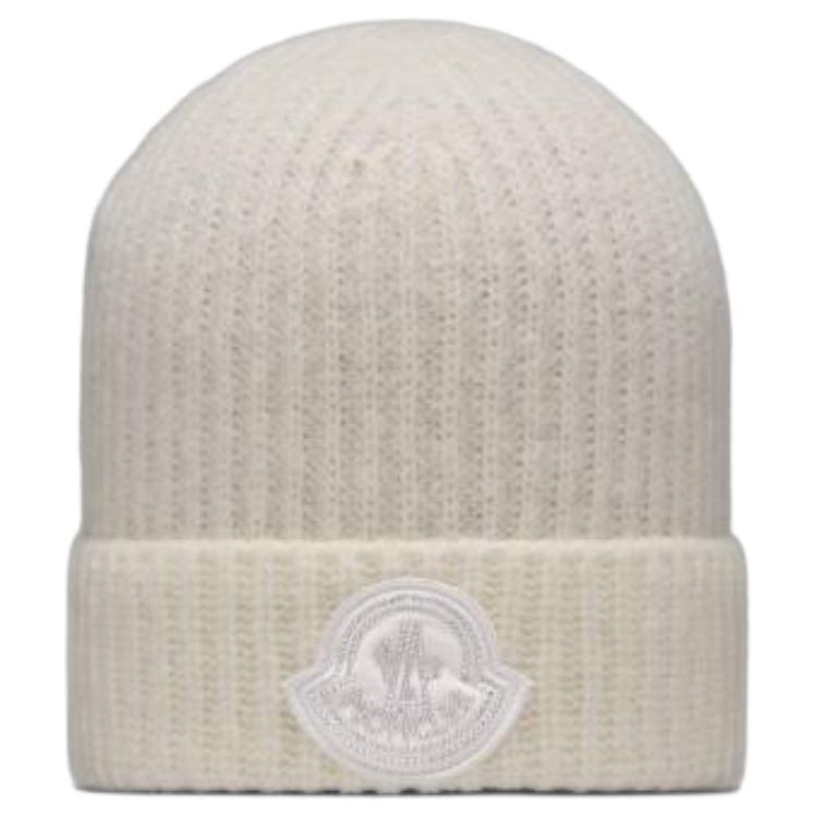 

Шерсть, нейлон, полиамид, кристалл, женская шапка-бини бежевая Moncler