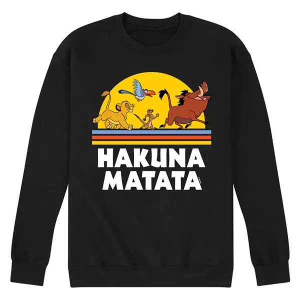 

Флисовая толстовка мужская "Король лев" Hakuna Matata с закатом Disney, черный