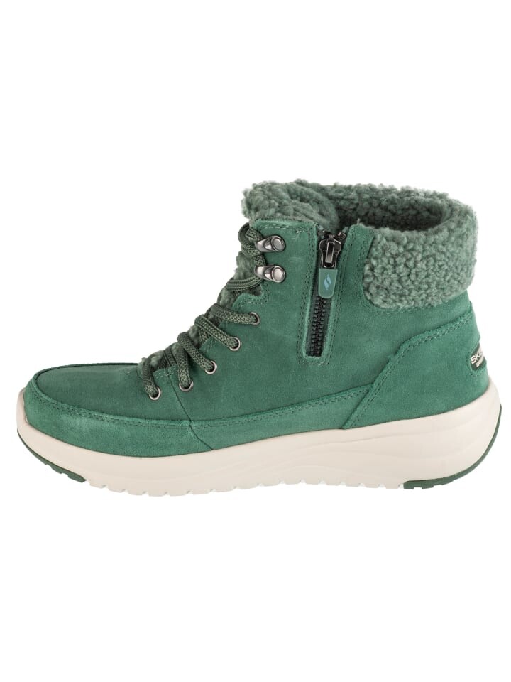 Ботинки женские Skechers On-The-Go Stellar замшевые зимние, зеленый — фото 2