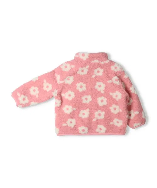 Куртка флористический жаккард с начесом ZOZO Kids розовая — фото 4