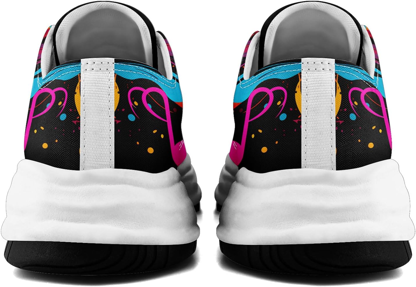 Мужские кроссовки coolcustomize из холщовой ткани с граффити, цветные повседневные низкие кеды на шнуровке для женщин с абстрактным уличным арт-дизайном, оранжевый — фото 3