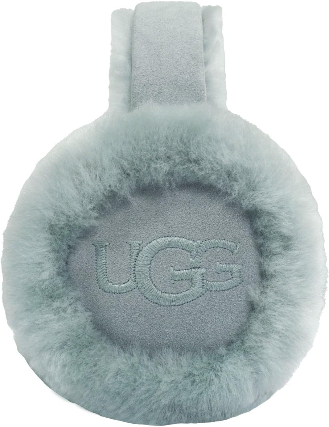 Детские наушники UGG с мягкой овчиной, удобная повязка, минималистичный вышитый логотип, для теплой носки в холодную погоду, Grey Mist — фото 3