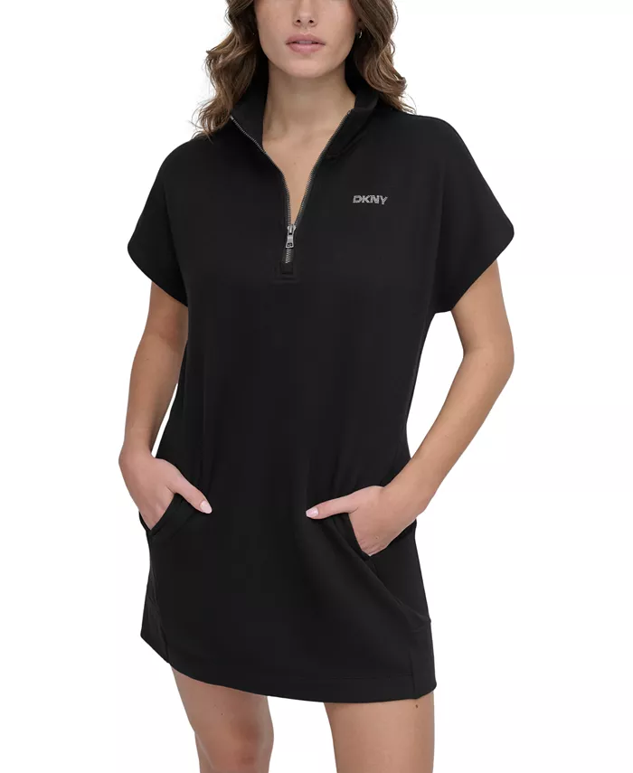 

Женское платье с логотипом и шипами DKNY, черный