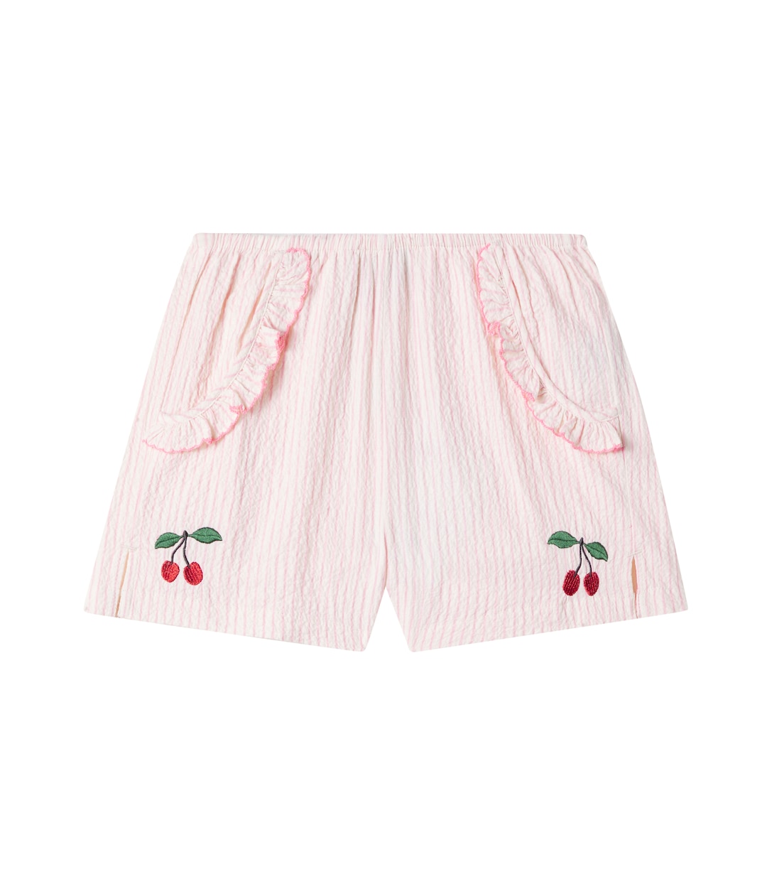

Шорты из хлопкового пике с вышивкой Ellie Konges Sløjd, Peony Stripe