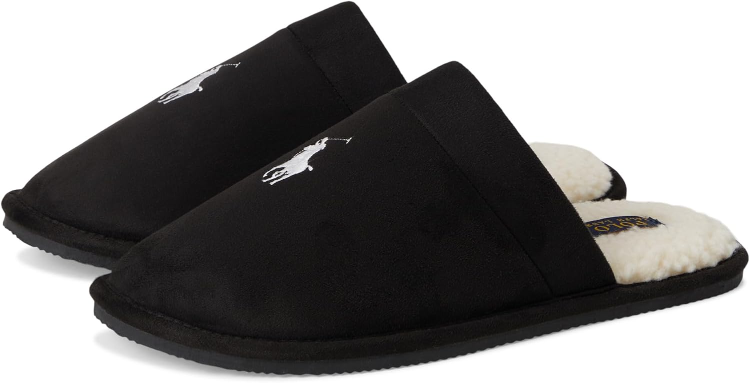 

POLO RALPH LAUREN мужские тапочки Klarence Scuff, Black/Cream 1