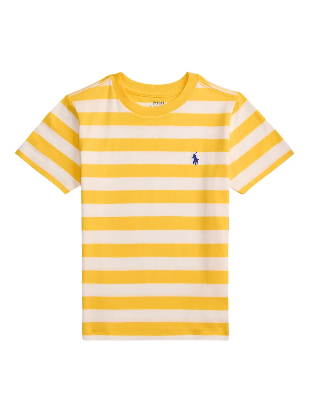 

Полосатая футболка с вышитым логотипом Polo Ralph Lauren Kids, желтый