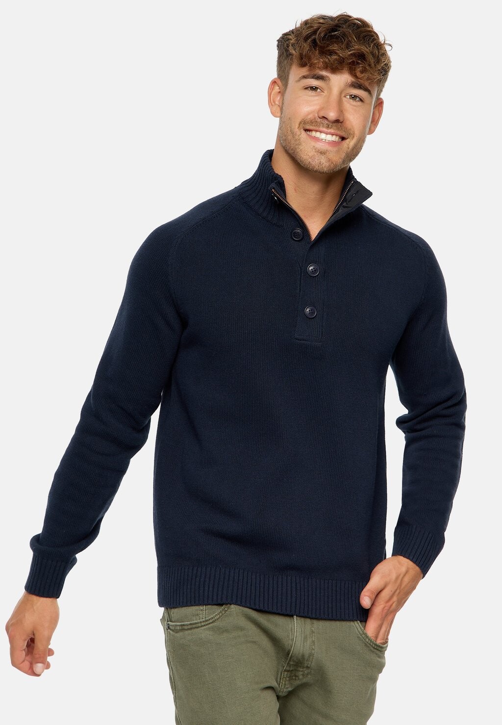 

Свитер вязаный INISALU INDICODE JEANS, цвет navy