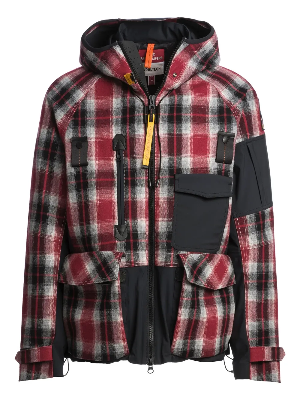 

Куртка с капюшоном и клетчатой вставкой Parajumpers, красный