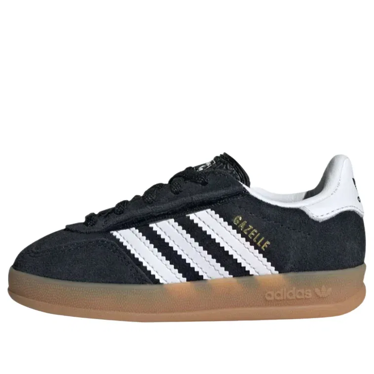 Кроссовки Adidas Gazelle Indoor Comfort Closure 'Core Black Cloud White Gum' IH9131, черный