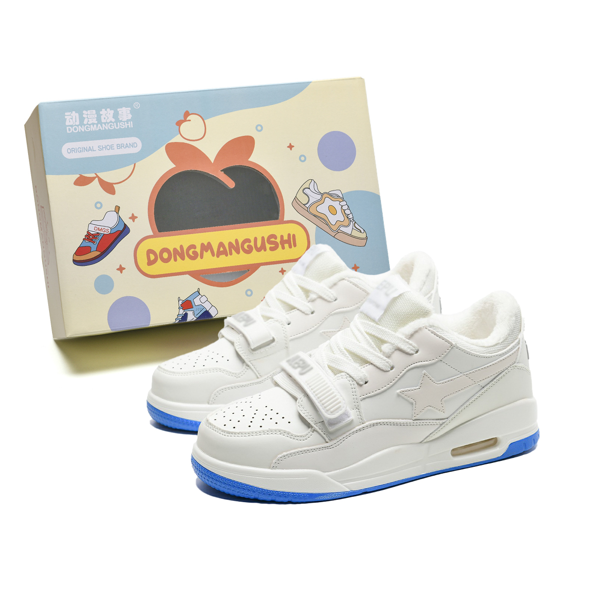 

Anime story Скользоустойчивые износостойкие легкие дышащие низкие скейтерские унисекс кроссовки градиент бело-голубые с флисовой подкладкой, цвет Gradient White Blue (Fleece-Lined)