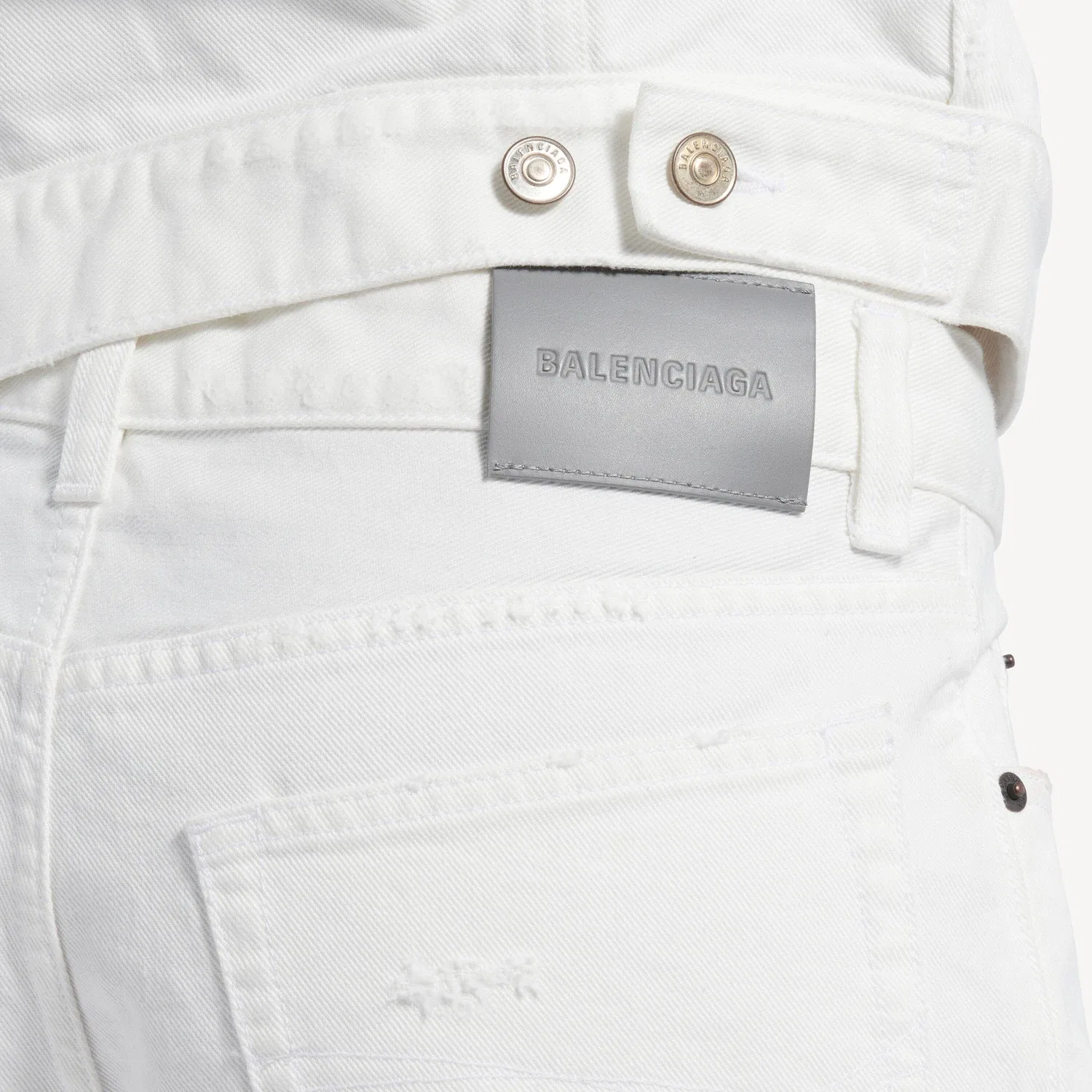 Мужские джинсы слим-фит белого цвета BALENCIAGA, белый — фото 2