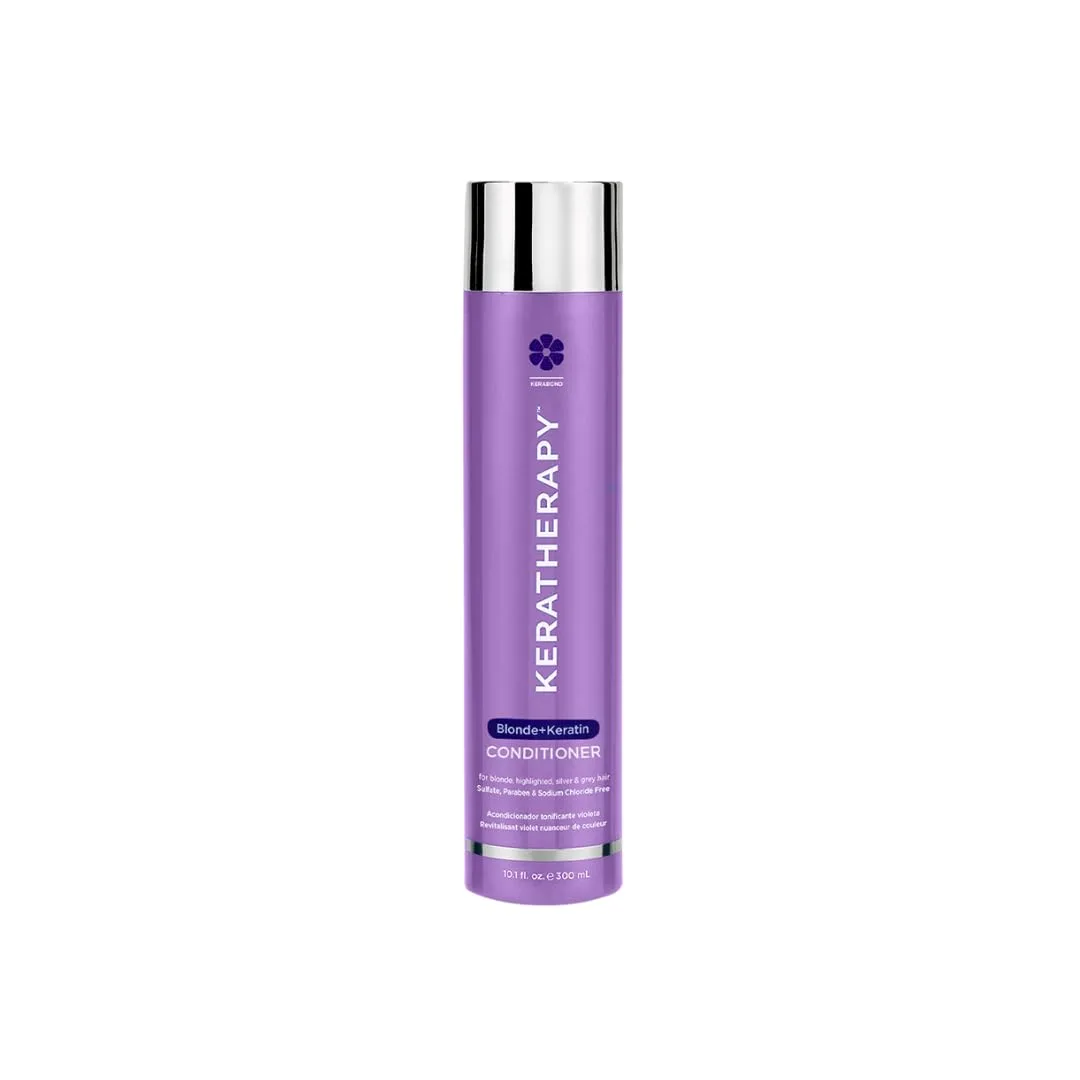 KERATHERAPY Keratin Infused Totally Blonde Violet Toning Conditioner, 300 мл - фиолетовый кондиционер с кератином для блонда, седины и мелирования, без сульфатов и парабенов, purple
