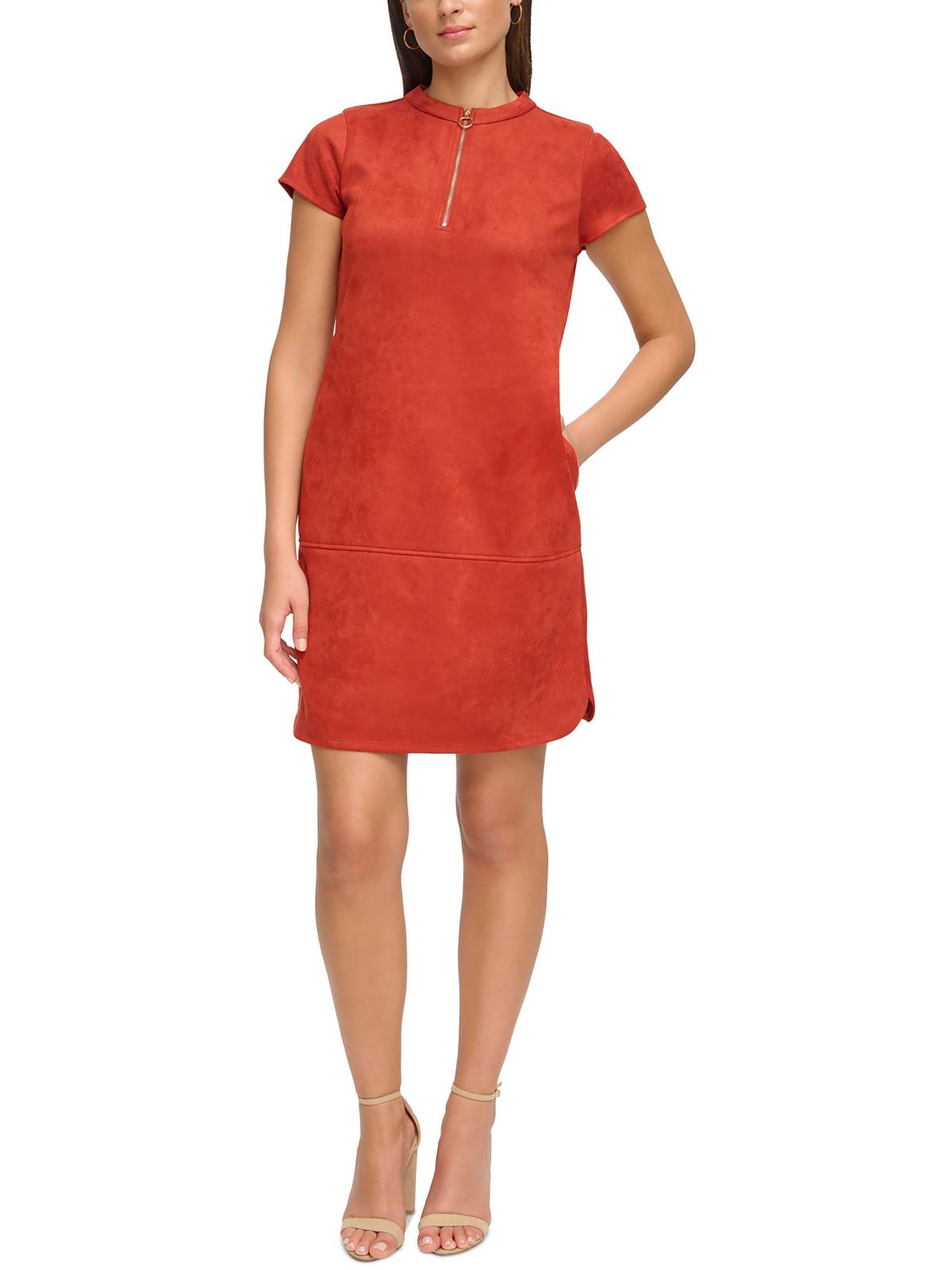 

Женское платье-миди из искусственной замши Kensie Dresses, цвет rust