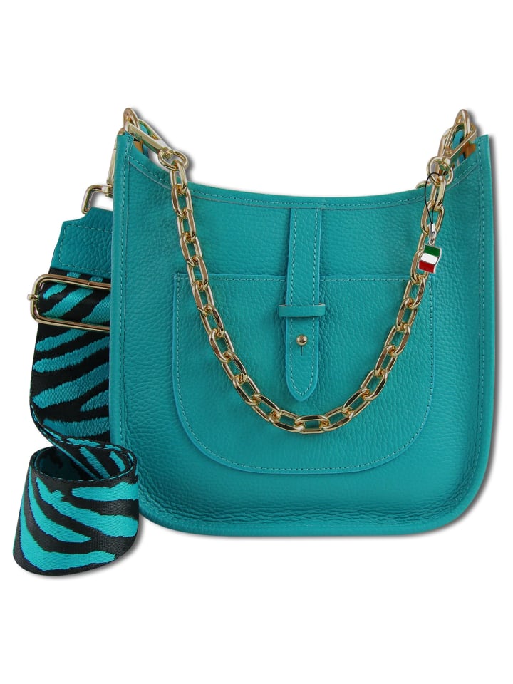 

Сумка через плечо Florence, городская сумка, кожа, бирюзовый цвет, примерно 22 см Florence