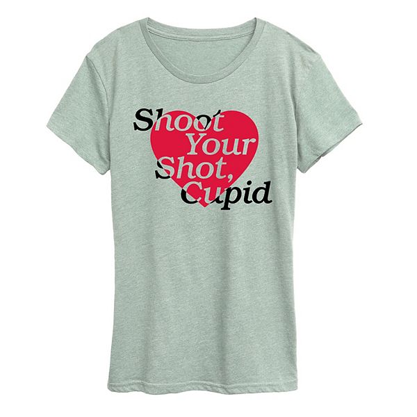 

Футболка с принтом Women's shoot your shot cupid Licensed Character, Heather Sea Foam