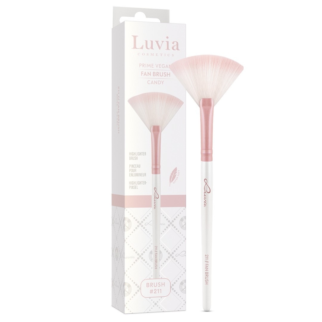 Кисть для пудры 211 // fan brush - prime vegan candy Luvia, количество 1 шт. — фото 3