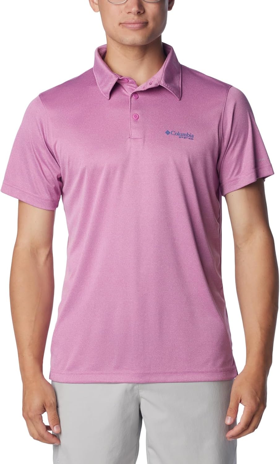 

Columbia мужская футболка поло Terminal Tackle Heather, Bright Lavender Heather/Bluebell Logo, Синий, Columbia мужская футболка поло Terminal Tackle Heather, Bright Lavender Heather/Bluebell Logo