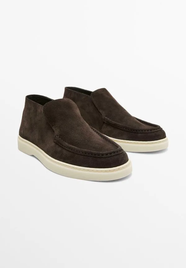 Стильные лоферы без шнурков Massimo Dutti, Dark Brown — фото 2