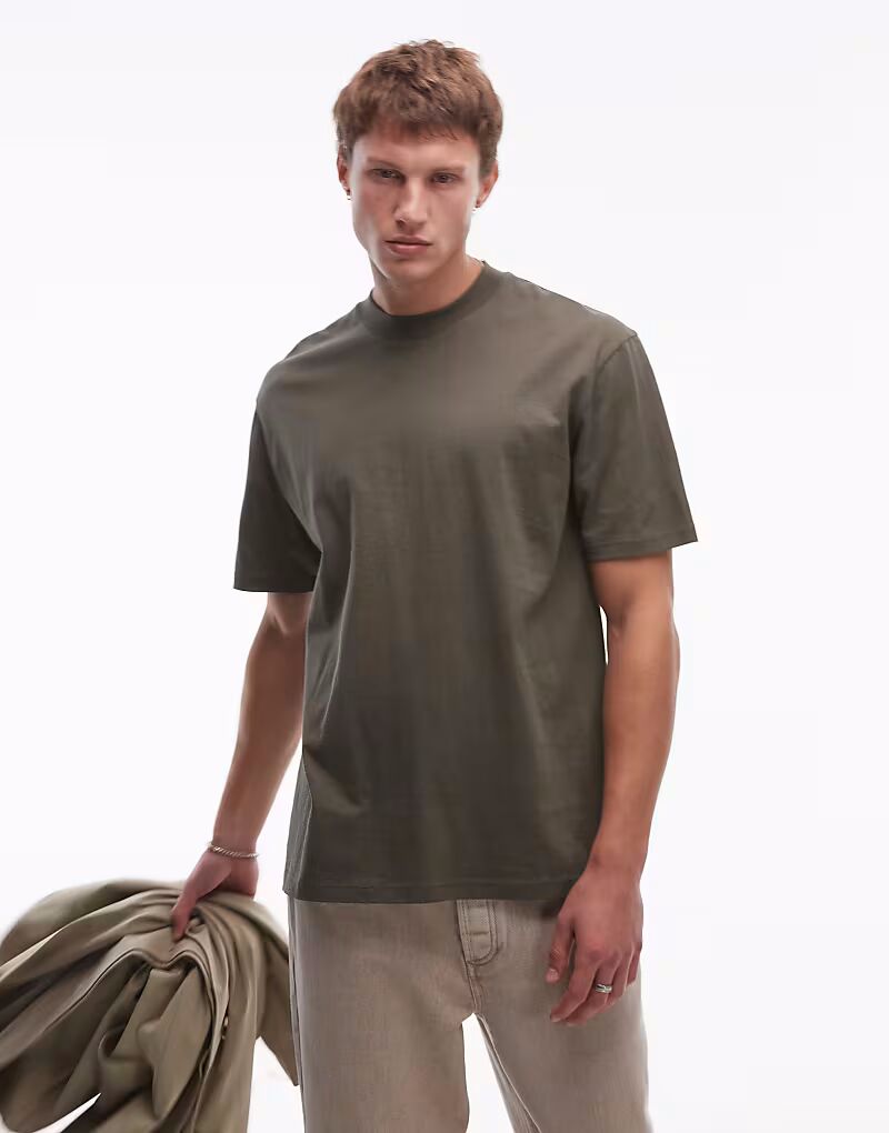 

Футболка свободного кроя цвета хаки Topman