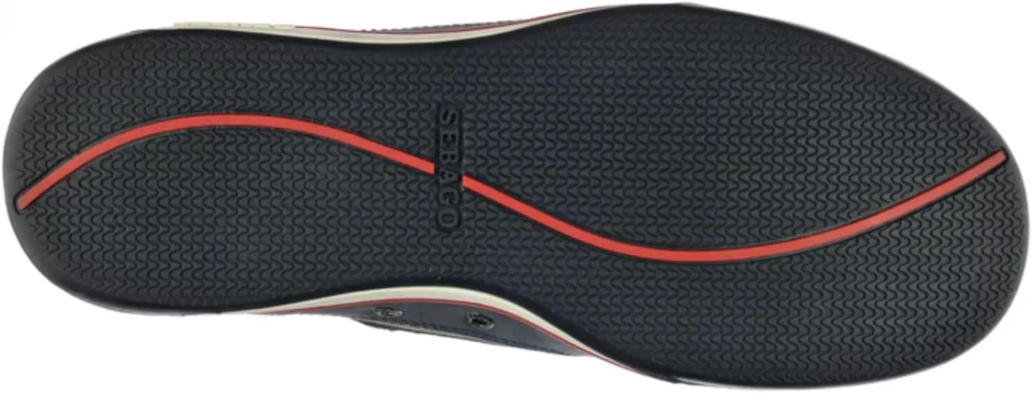 Мокасины Sebago Triton с тремя отверстиями для шнурков - лодочные туфли из вощеной кожи нубук с дышащей сетчатой подкладкой, удобной стелькой из ЭВА и резиновой подошвой, синий — фото 4