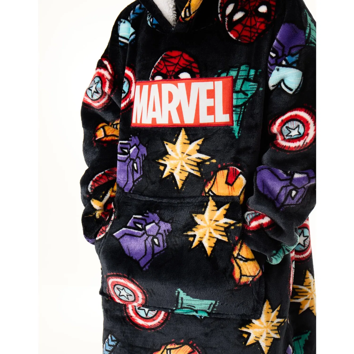 Толстовка Marvel с принтами, серая, мультиколор — фото 3
