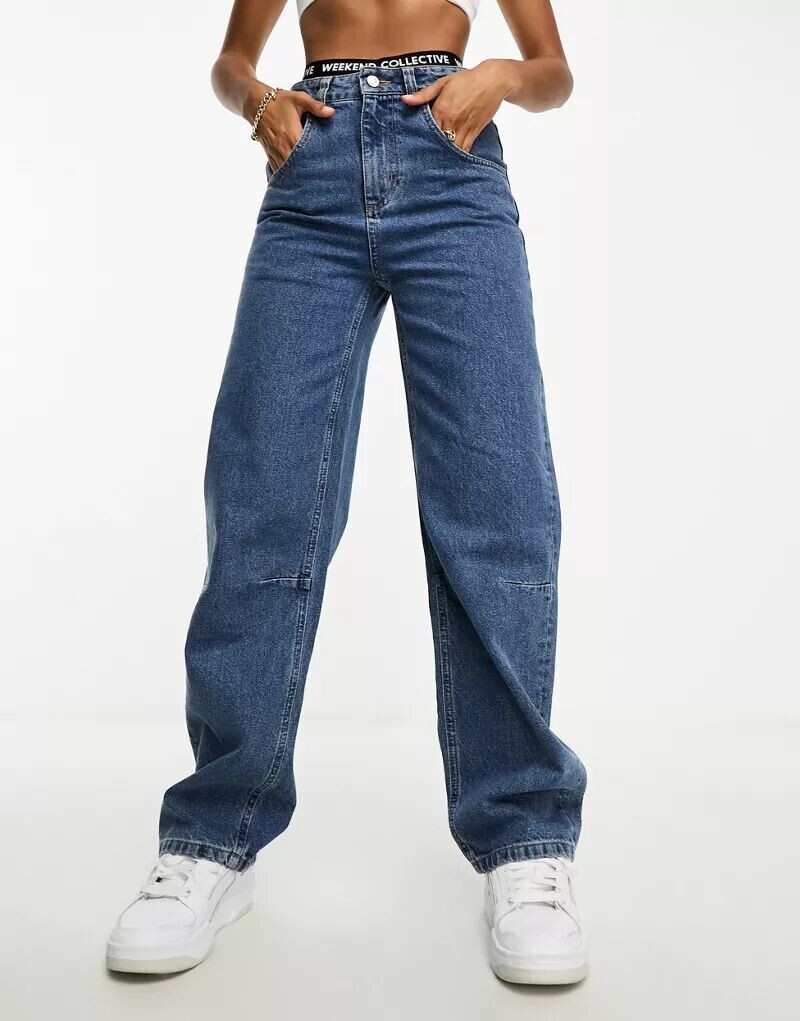 

Синие свободные джинсы ASOS Weekend Collective