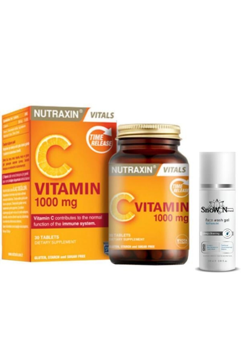 

Nutraxin Витамин С 1000 мг 30 таблеток + очищающий гель для лица 100 мл подарок