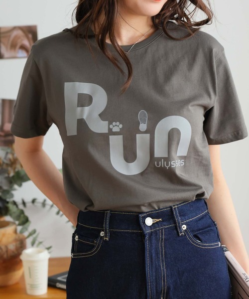 

Футболка с принтом Girly Doll, RUN, темно-серый