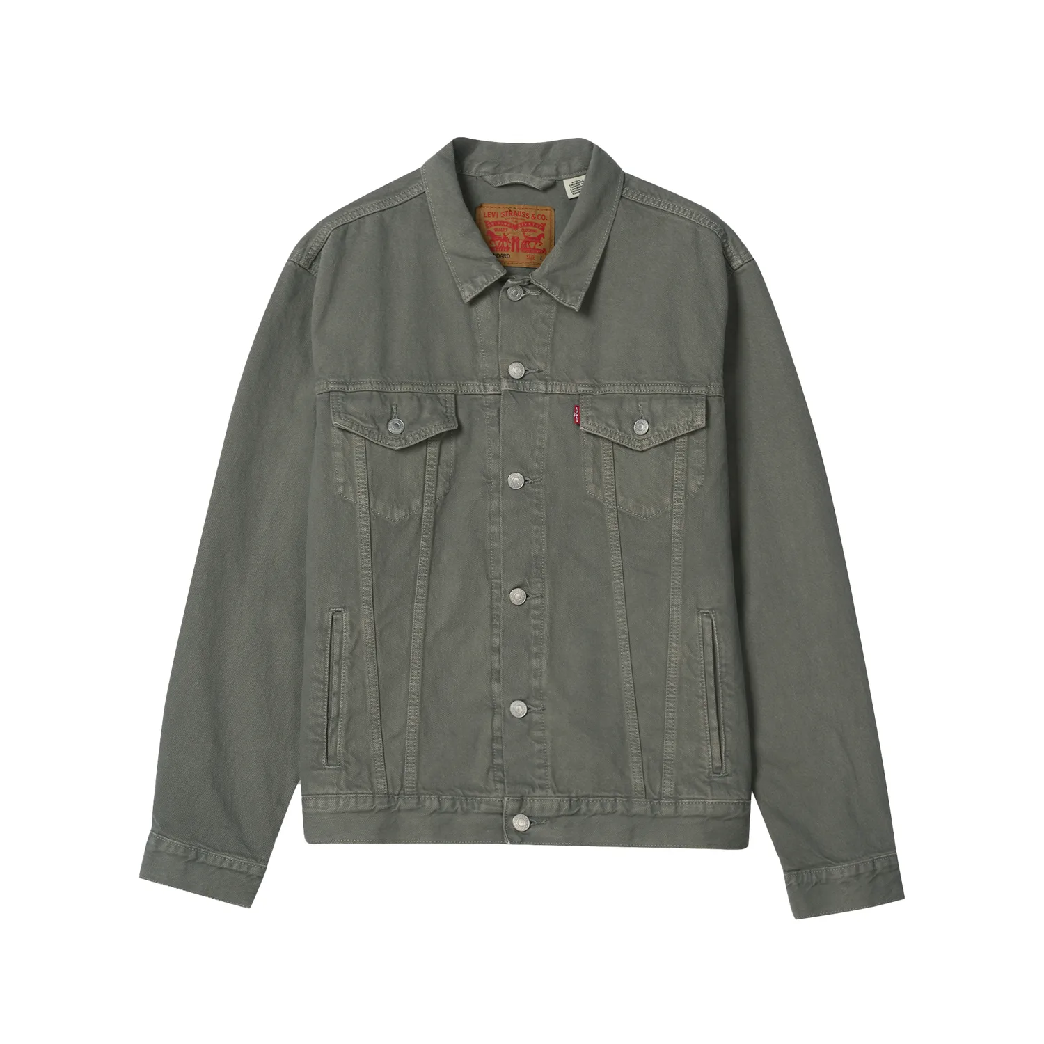 Levis Куртка унисекс армейского зеленого цвета с лацканами для работы