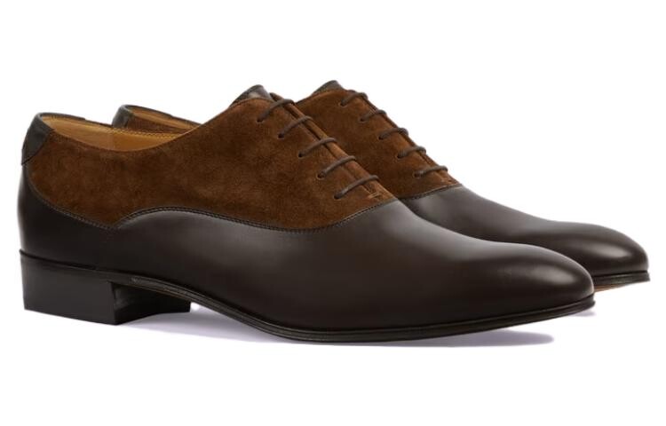 Туфли мужские Gucci Double G Panelled Lace-up, коричневый — фото 2