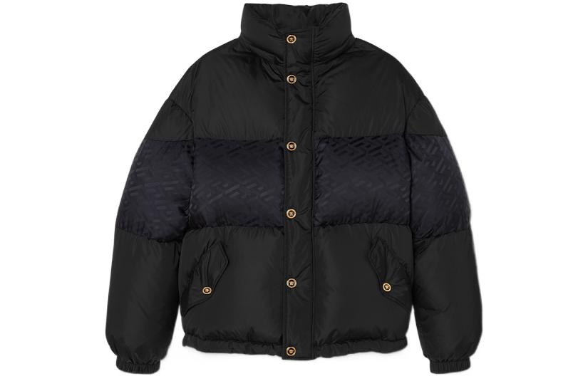 

VERSACE Длинная стеганая куртка на пуговицах, Black