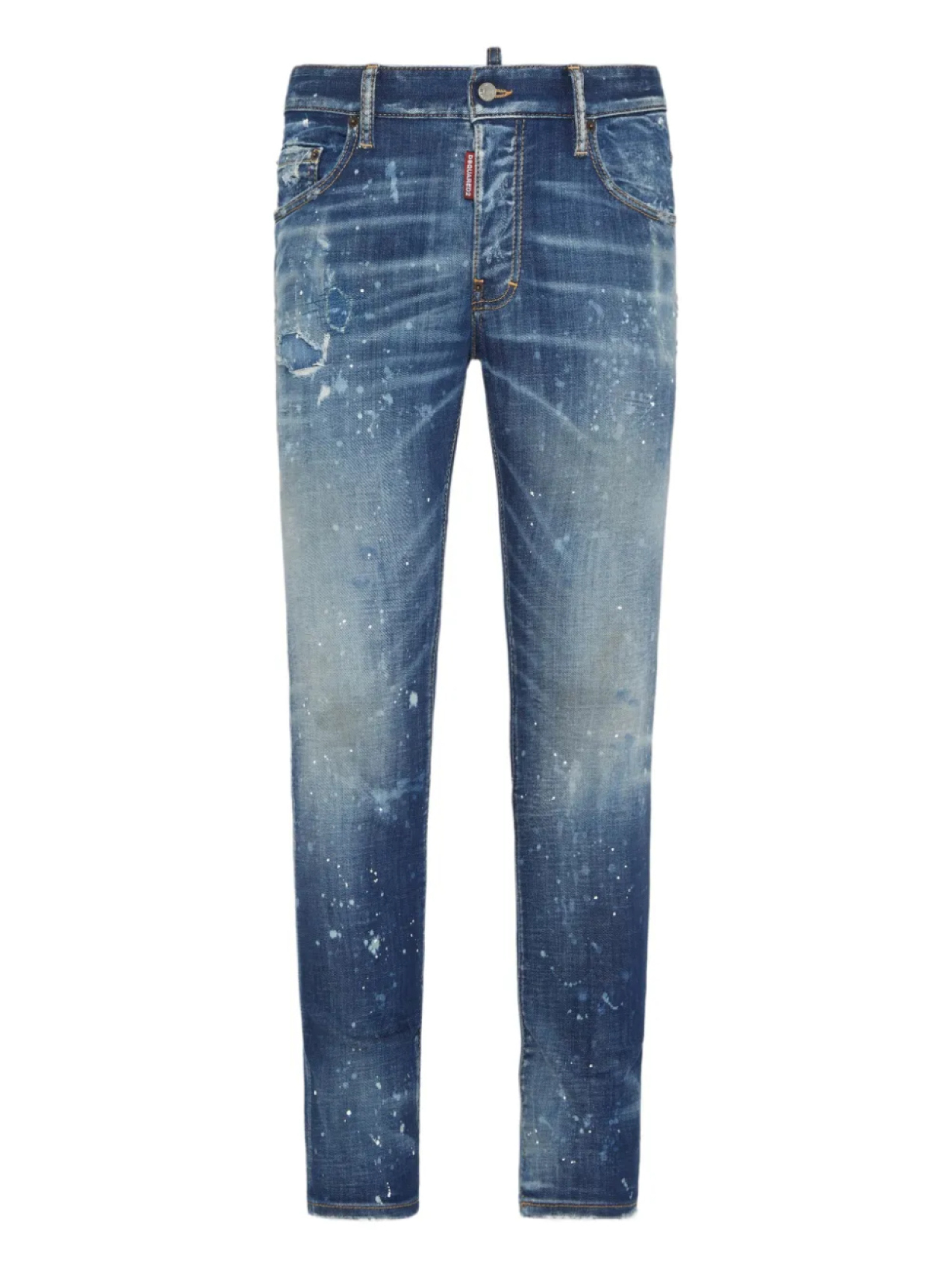 

DSQUARED2 узкие джинсы с эффектом потертости, синий