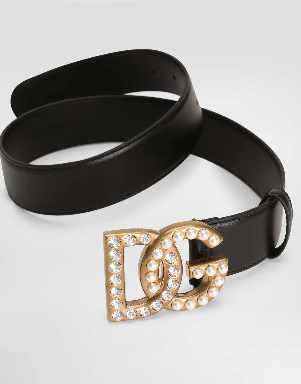 Ремень из телячьей кожи с инкрустированной логотипом dg Dolce & Gabbana, мультиколор — фото 3