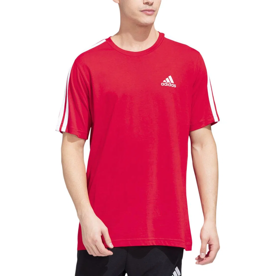Футболка Essentials мужская Adidas, Light Scarlet — фото 3