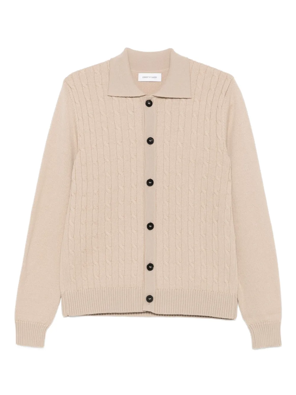 

Кардиган фактурной вязки с воротником Ernest W. Baker, нейтральный