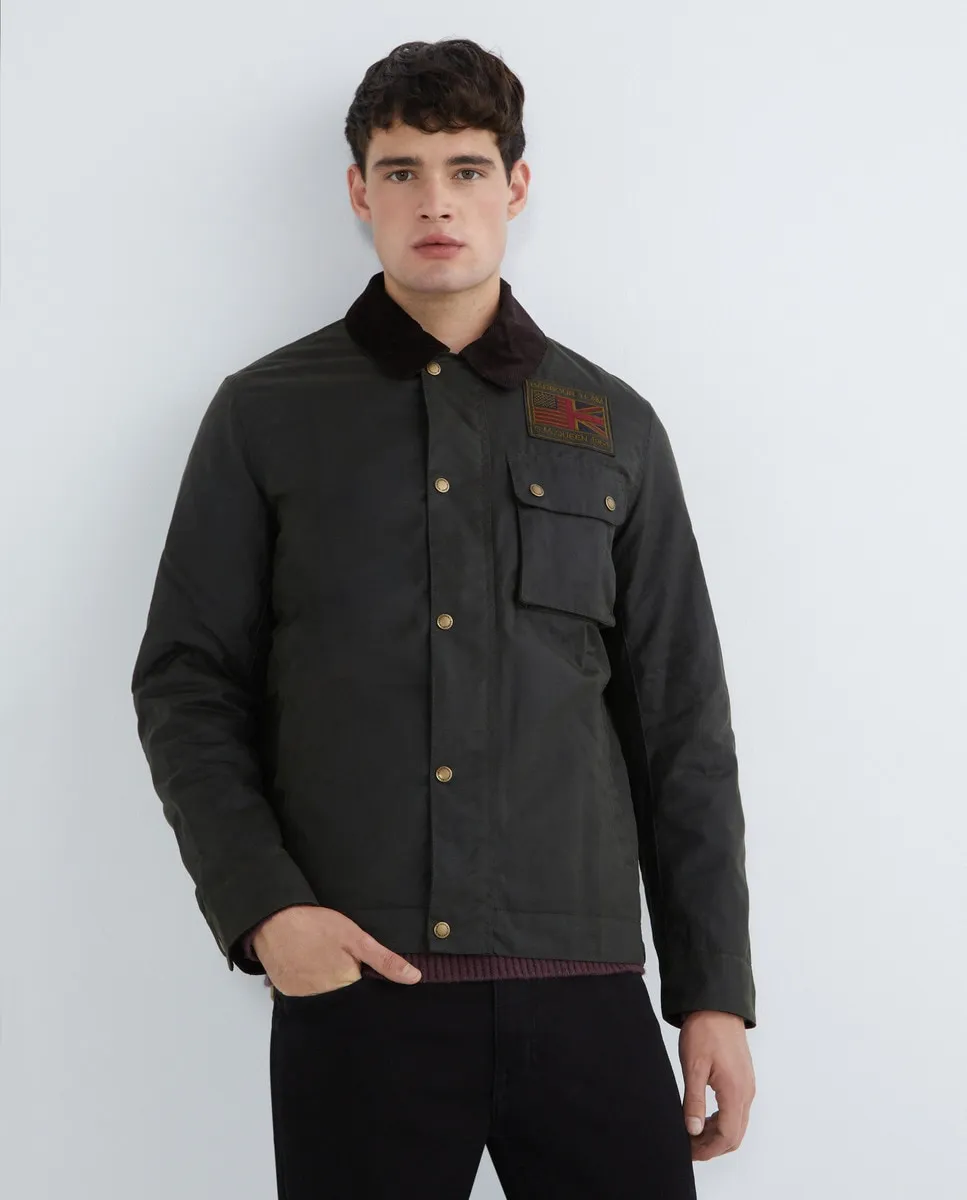 

Мужская куртка с застежкой-молнией и нагрудным карманом Barbour, темно-зеленый