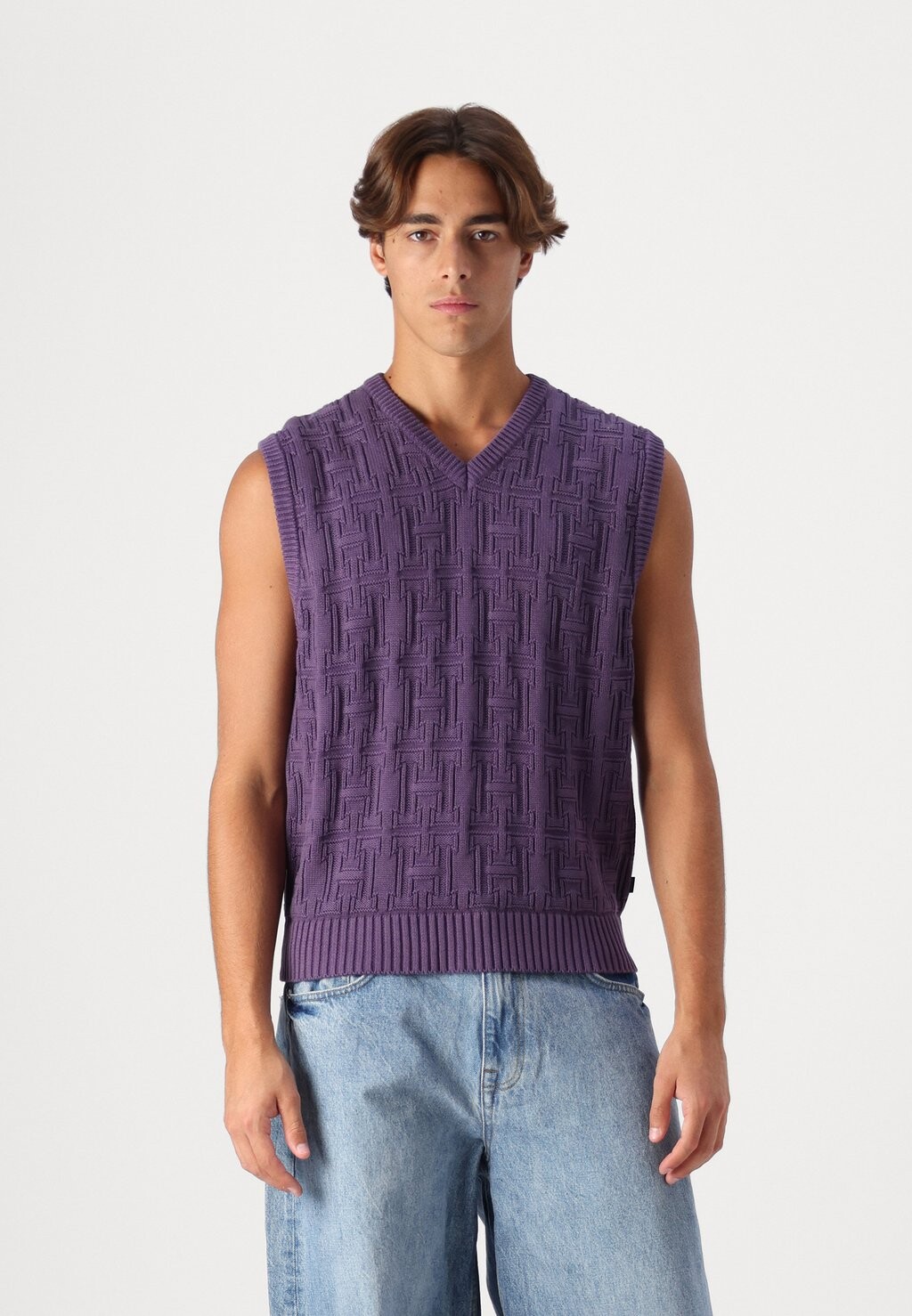 

Джемпер INTERLACED OVERDYED UNISEX HUF, темно-фиолетовый