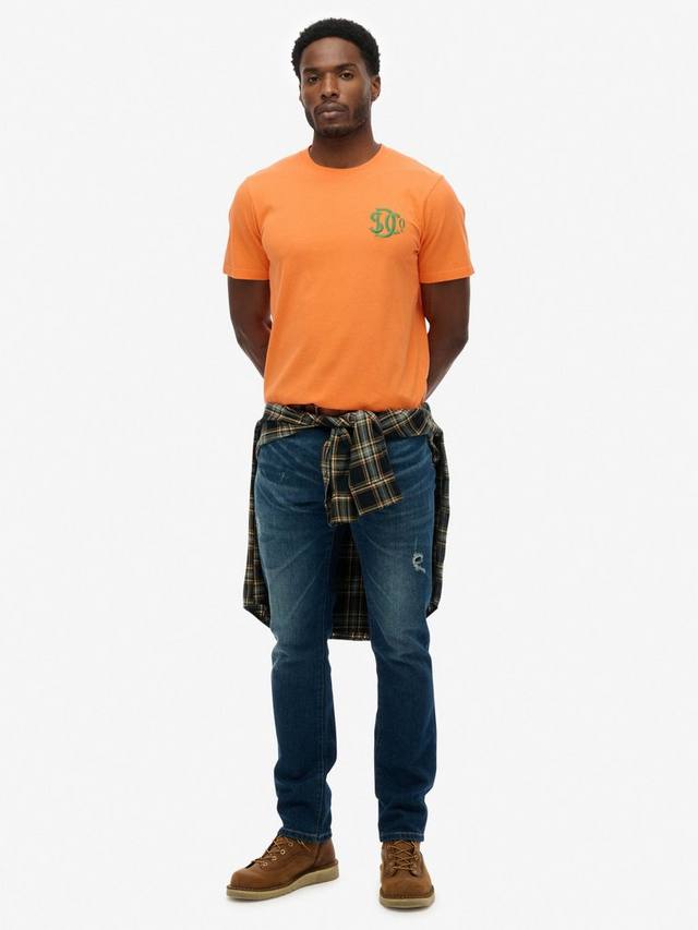 Хлопковая футболка с круглым вырезом Superdry, Firecracker Orange — фото 2