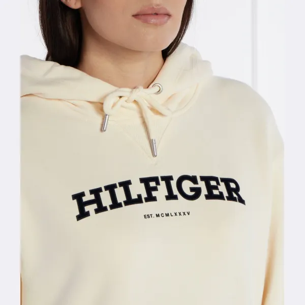 Толстовка стандартного кроя из флока Reg Monotype Tommy Hilfiger, бежевый — фото 3