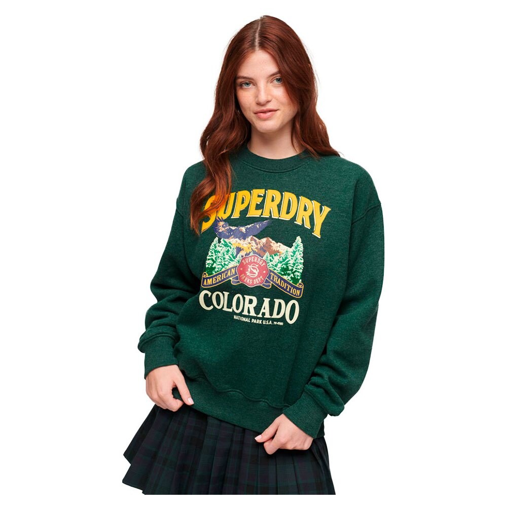 

Толстовка Superdry Travel Souvenir Graphic, зеленый
