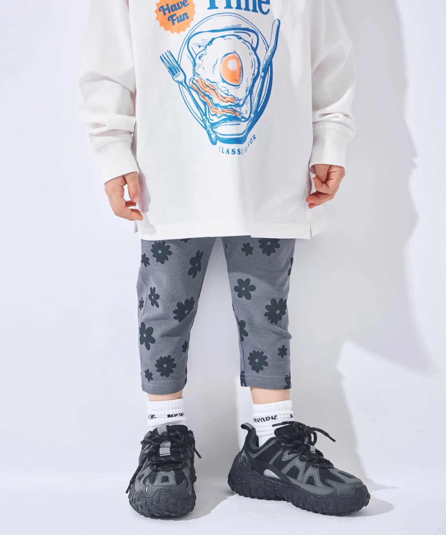 Леггинсы с принтом 6 дюймов Ever Closet, Flower Charcoal
