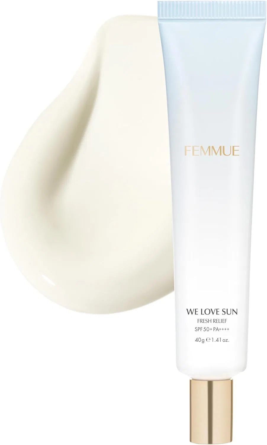 Солнцезащитный крем для лица FE ммUE с цикой SPF 50+ PA++++, 40 г, белый Femmue