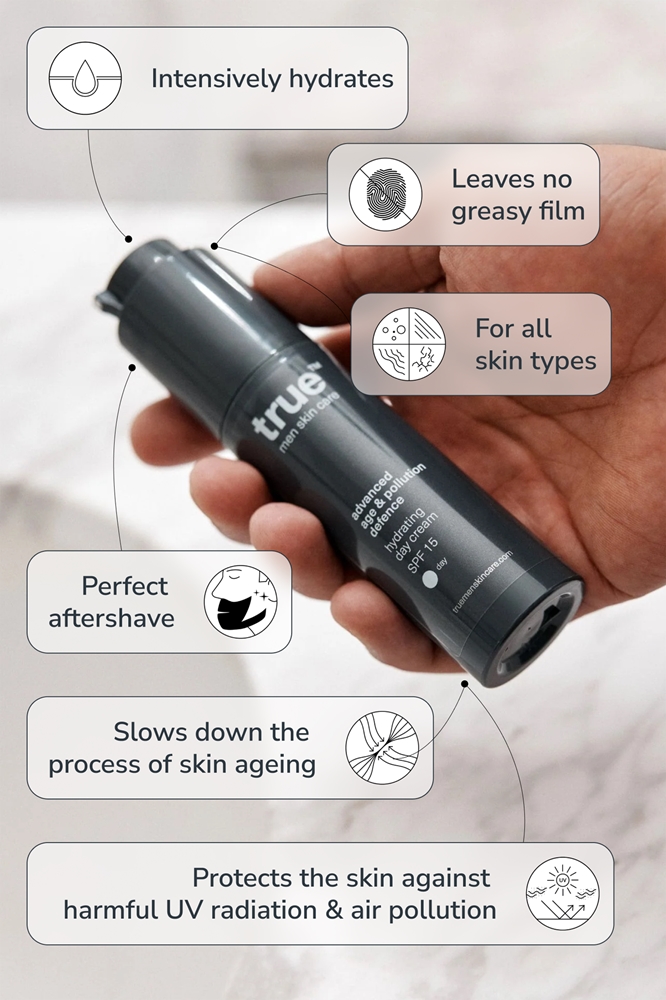 Крем для лица SPF TRUE MEN SKIN CARE Увлажняющий дневной — фото 3