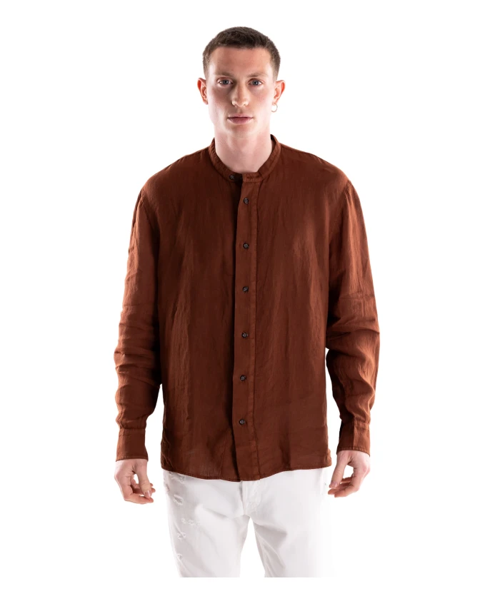 

Льняная рубашка Paolo Pecora, коричневый