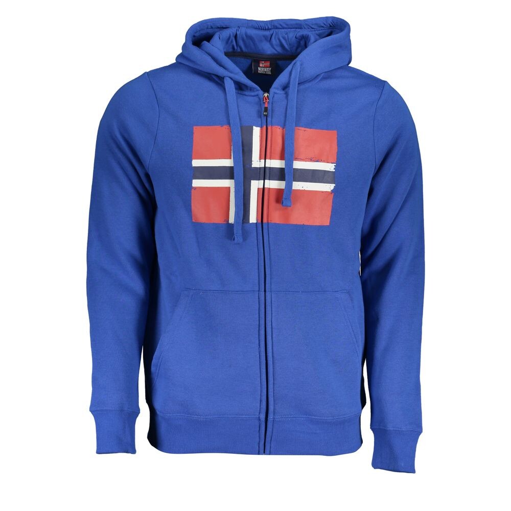 

Синяя флисовая толстовка с капюшоном и центральными карманами Geographical Norway