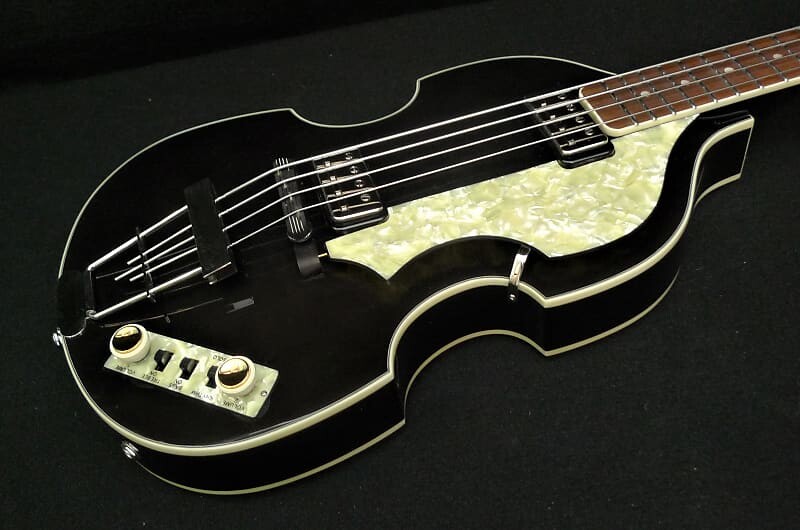 

Басс гитара Hofner HCT-500/1-BK Contemporary Beatle Bass Trans BLACK, Custom with Tea Cup Knobs & LaBella Flats