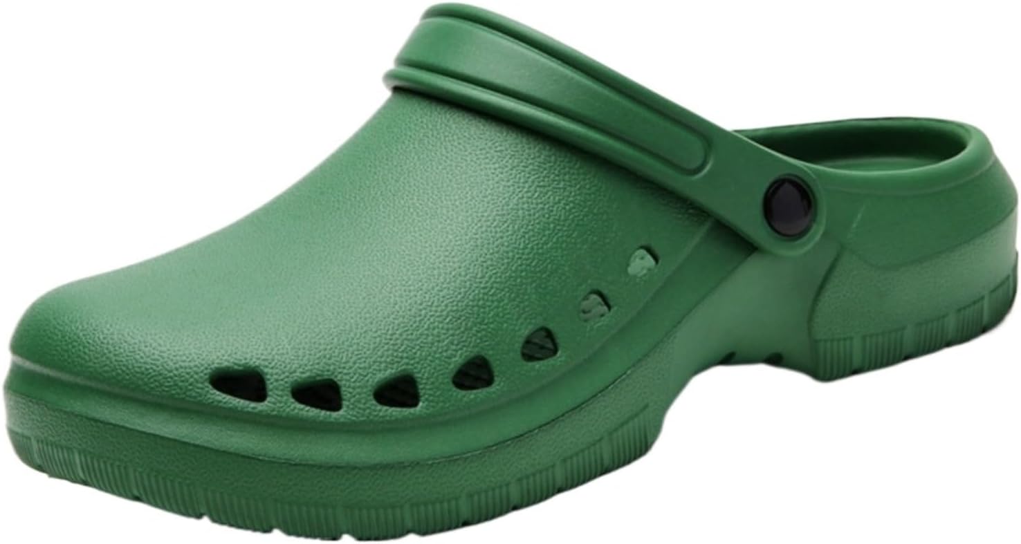 

Классические сабо унисекс для взрослых: удобные, прочные, нескользящие, маслостойкие, водонепроницаемые, профессиональная рабочая обувь для поваров и медсестер, повседневный стиль, кухонная обувь Azttoztto, зеленый